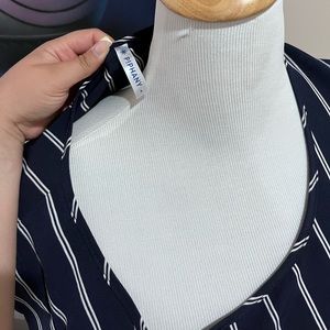 Piphany blue and white stripe blouse. Size L